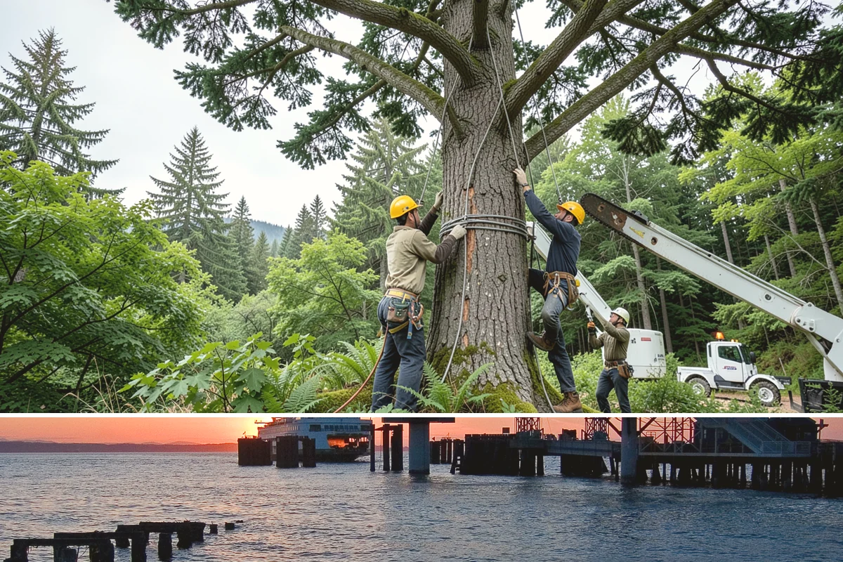 Crown thinning in Edmonds, Snohomish County, WA - In the Puget Sound climate, this service should avoid late spring to early summer when many native trees are actively transpiring