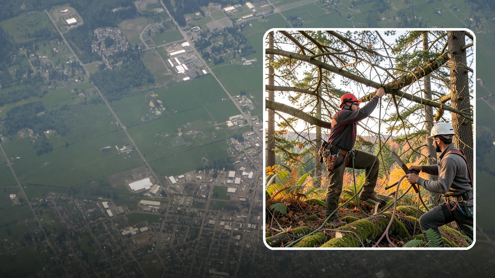 Crown thinning in Enumclaw, King County, WA - The selective removal of live branches to reduce crown density.