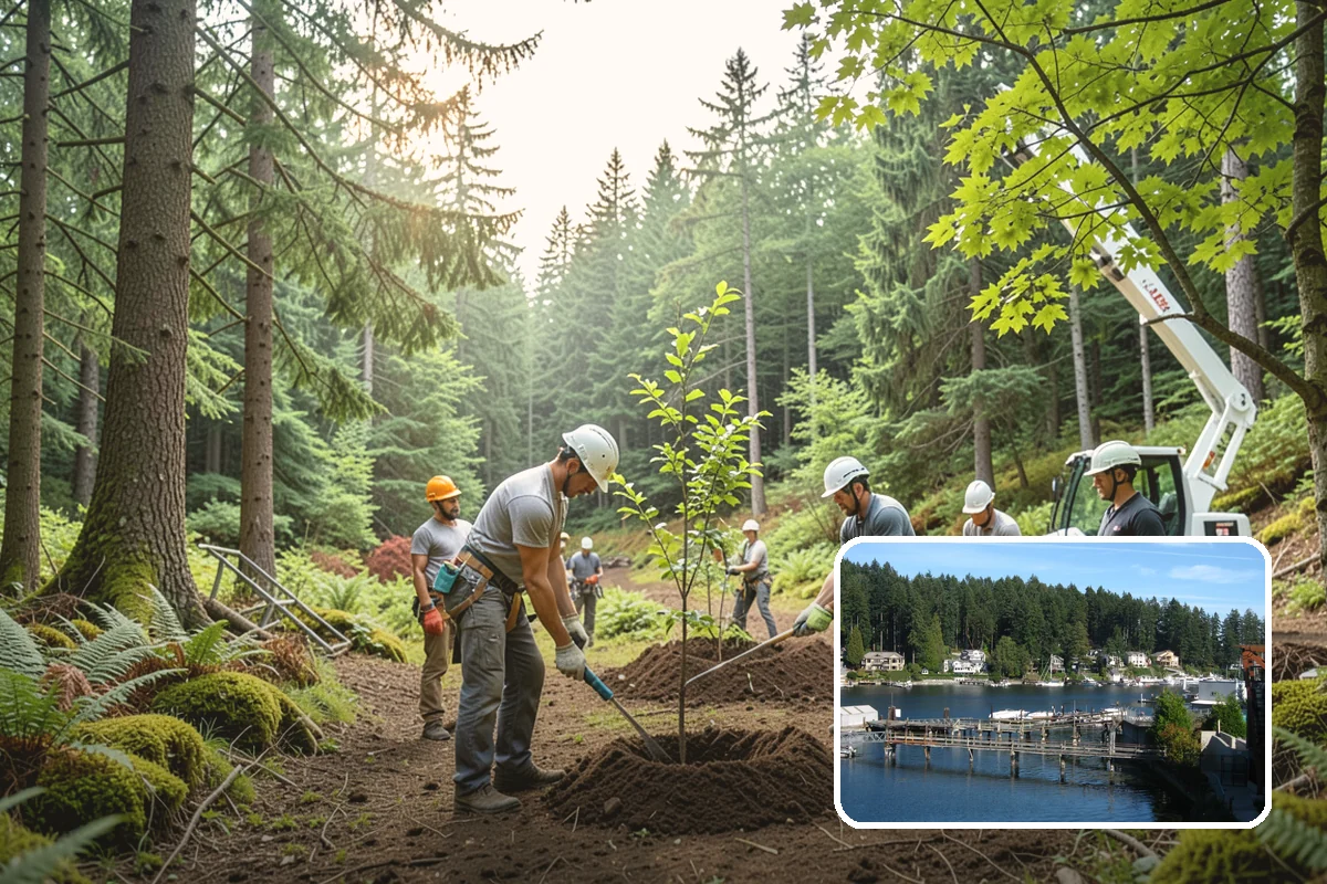 Crown thinning in Gig Harbor, Pierce County, WA - Improves tree structure, health, and appearance