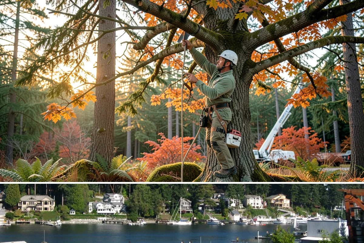 Crown thinning in Gig Harbor, Pierce County, WA - In the Puget Sound climate, this service should avoid late spring to early summer when many native trees are actively transpiring