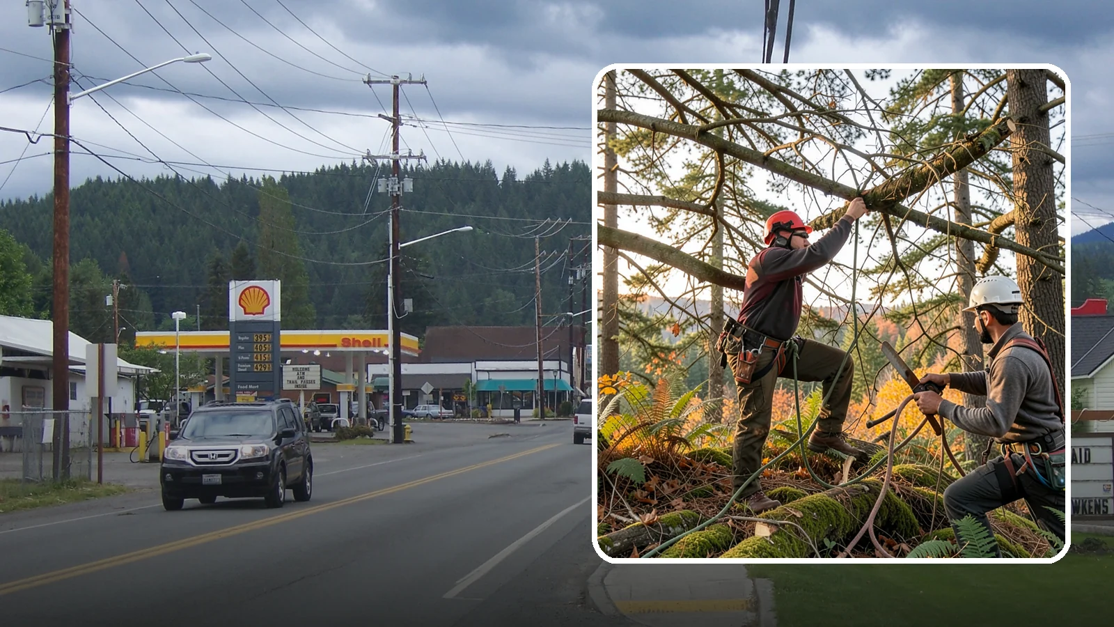 Crown thinning in Granite Falls, Snohomish County, WA - The selective removal of live branches to reduce crown density.