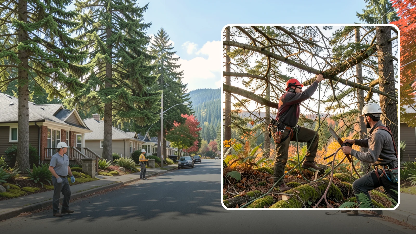 Crown thinning in Hunts Point, King County, WA - The selective removal of live branches to reduce crown density.