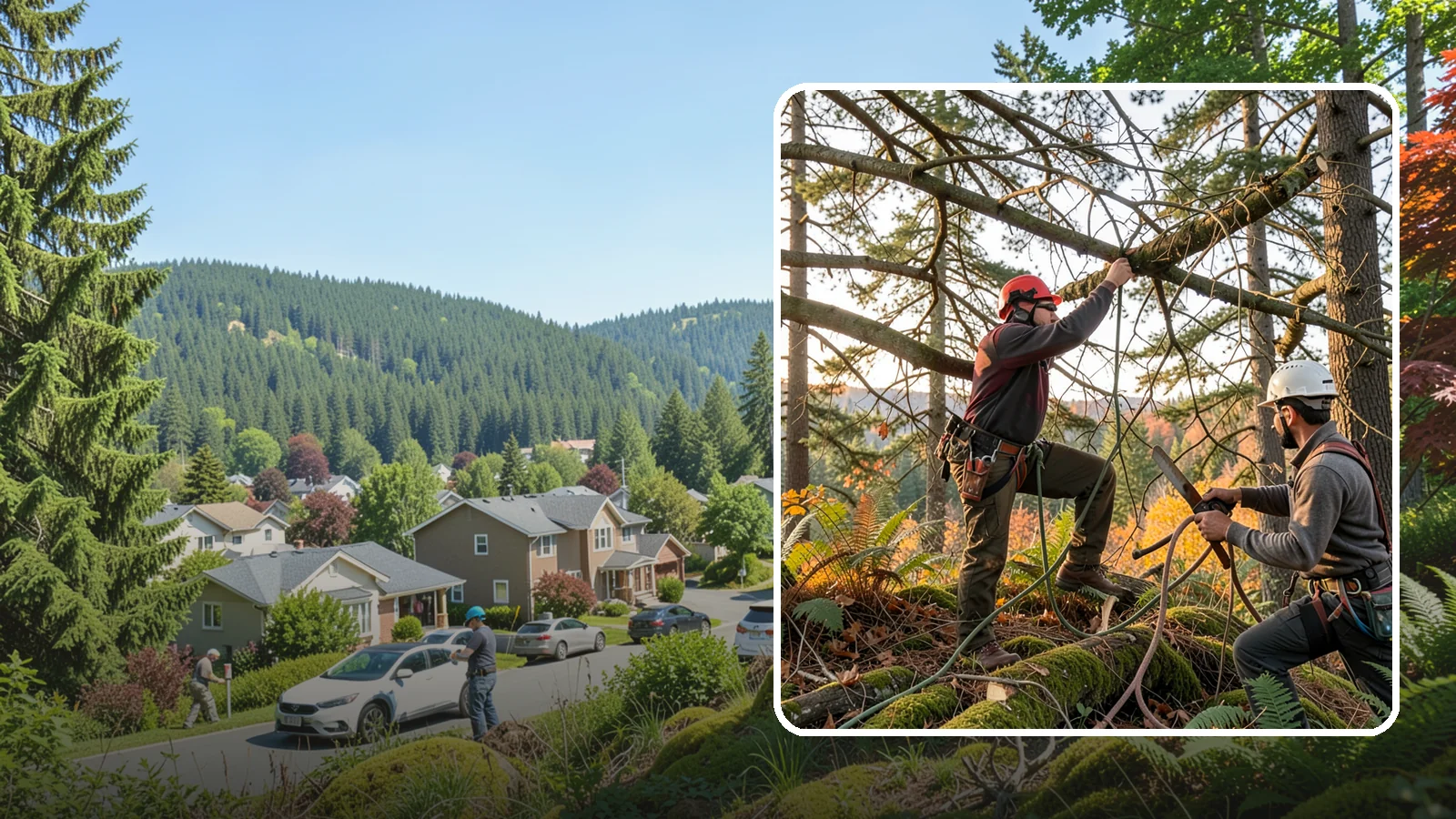 Crown thinning in Index, Snohomish County, WA - The selective removal of live branches to reduce crown density.