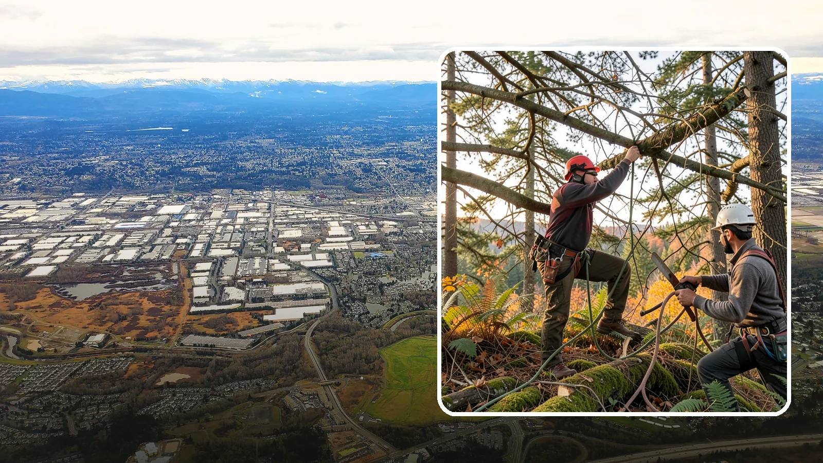 Crown thinning in Kent, King County, WA - The selective removal of live branches to reduce crown density.