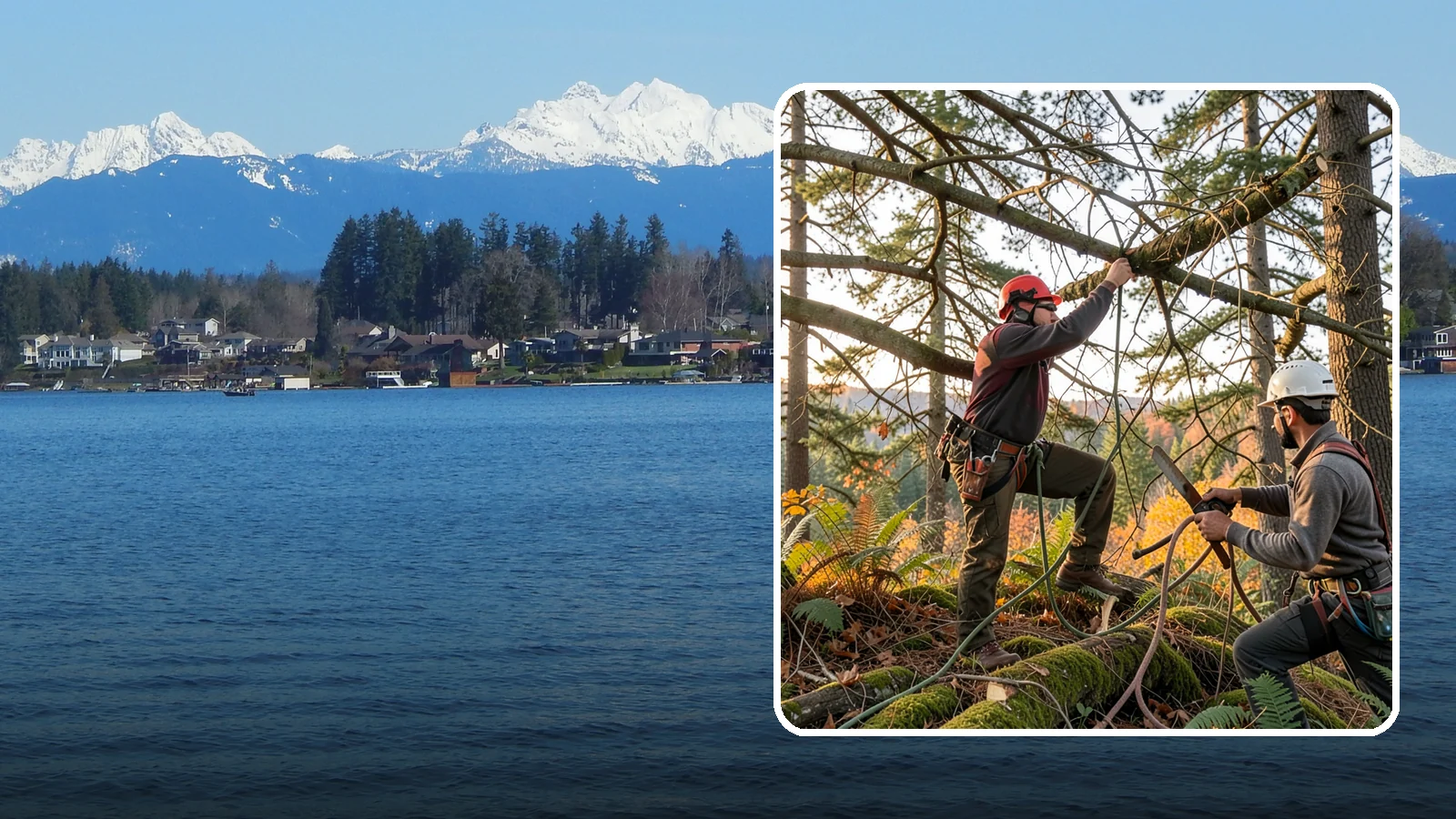 Crown thinning in Lake Stevens, Snohomish County, WA - The selective removal of live branches to reduce crown density.