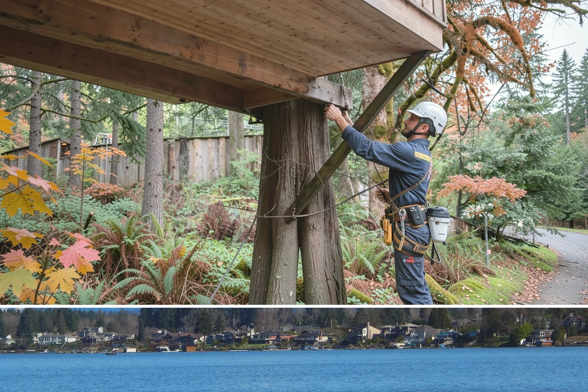 Crown thinning in Lake Stevens, Snohomish County, WA - In the Puget Sound climate, this service should avoid late spring to early summer when many native trees are actively transpiring