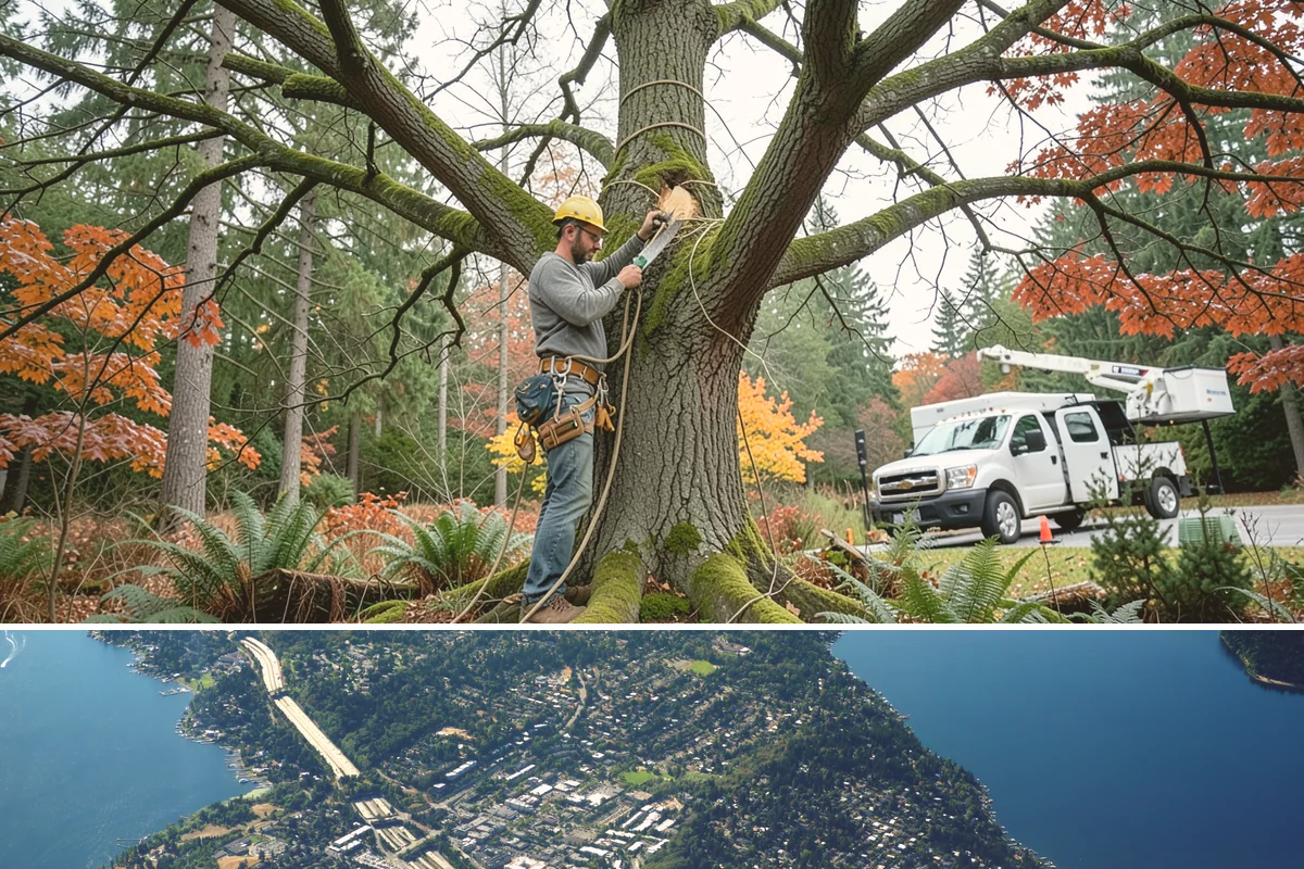 Crown thinning in Mercer Island, King County, WA - In the Puget Sound climate, this service should avoid late spring to early summer when many native trees are actively transpiring