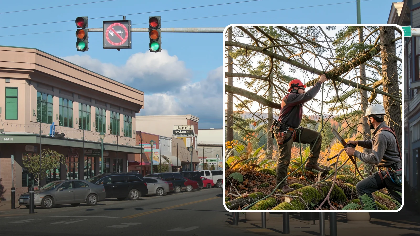 Crown thinning in Monroe, Snohomish County, WA - The selective removal of live branches to reduce crown density.