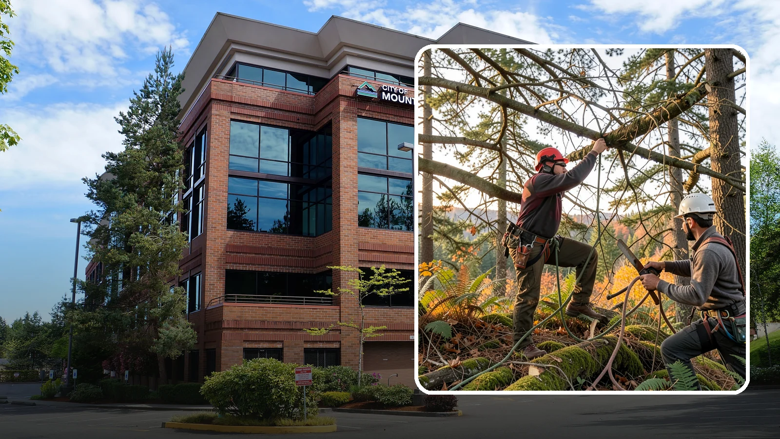 Crown thinning in Mountlake Terrace, Snohomish County, WA - The selective removal of live branches to reduce crown density.