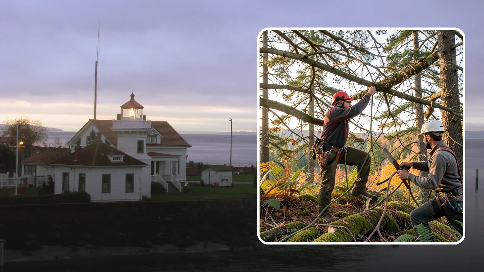 Crown thinning in Mukilteo, Snohomish County, WA - The selective removal of live branches to reduce crown density.