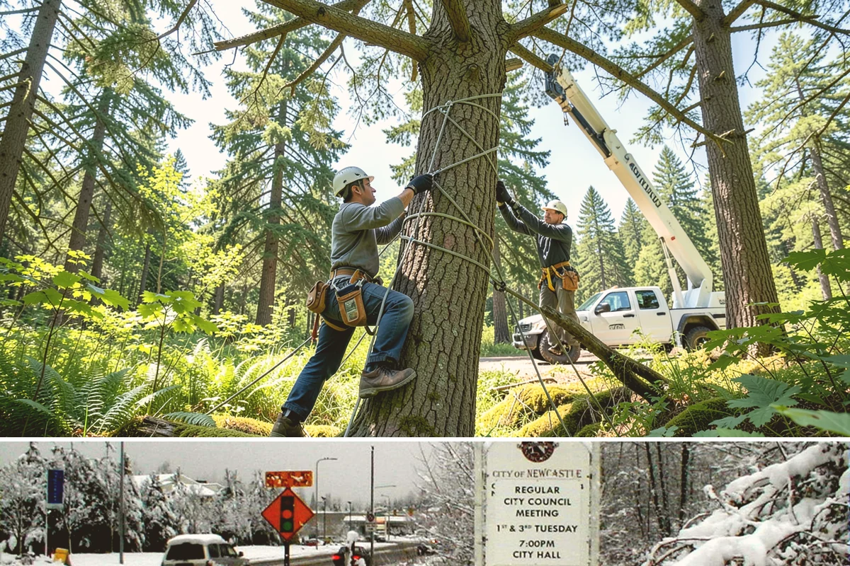 Crown thinning in Newcastle, King County, WA - In the Puget Sound climate, this service should avoid late spring to early summer when many native trees are actively transpiring