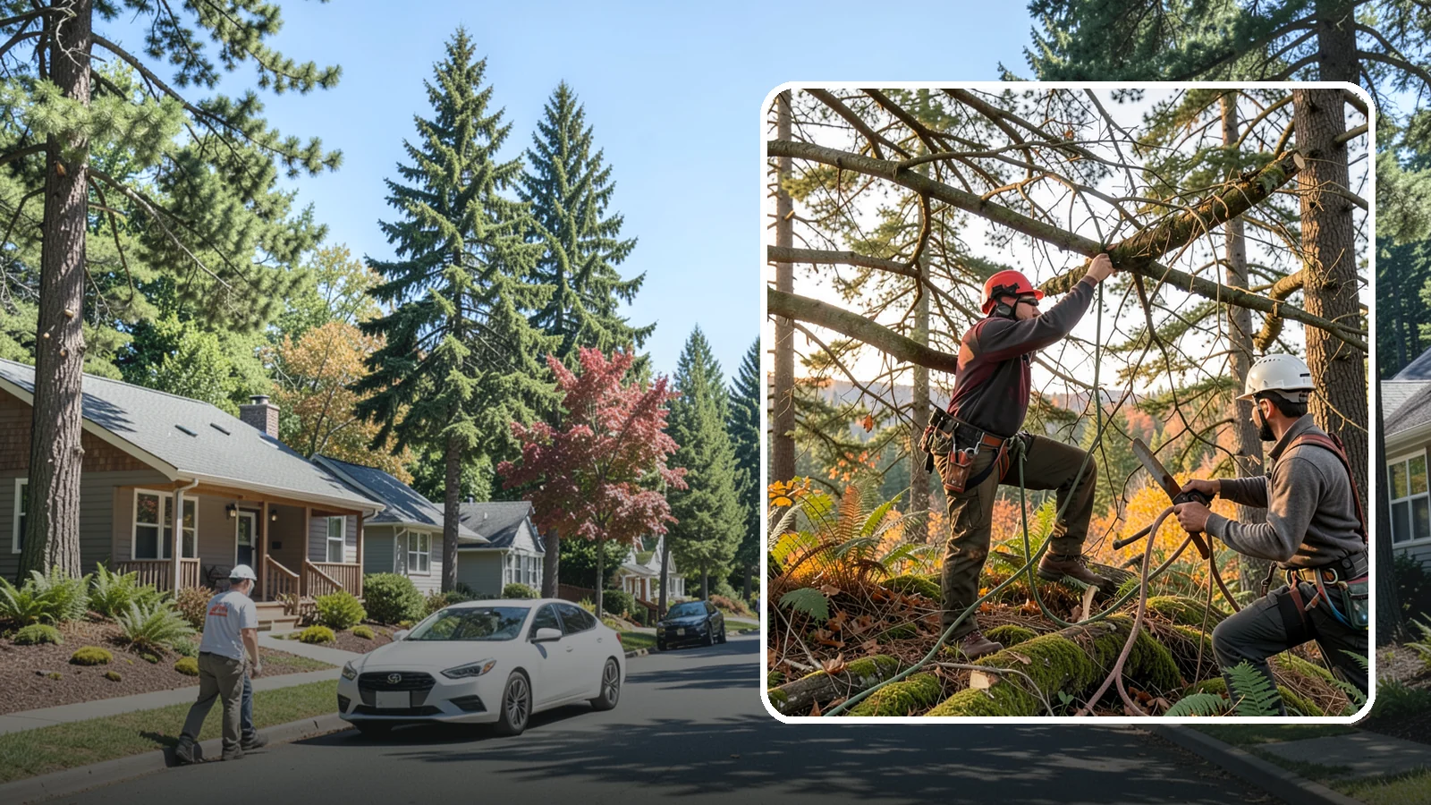 Crown thinning in Orting, Pierce County, WA - The selective removal of live branches to reduce crown density.