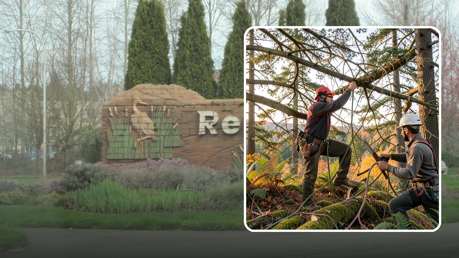 Crown thinning in Renton, King County, WA - The selective removal of live branches to reduce crown density.