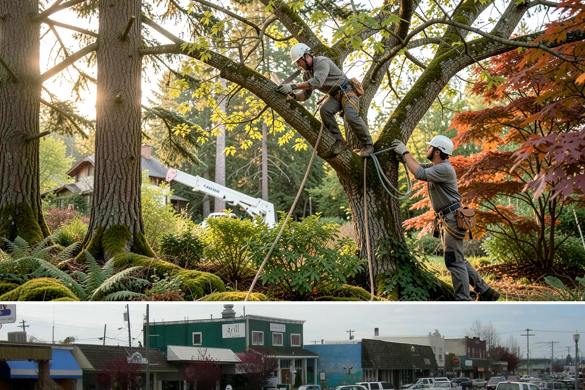 Crown thinning in Stanwood, Snohomish County, WA - In the Puget Sound climate, this service should avoid late spring to early summer when many native trees are actively transpiring