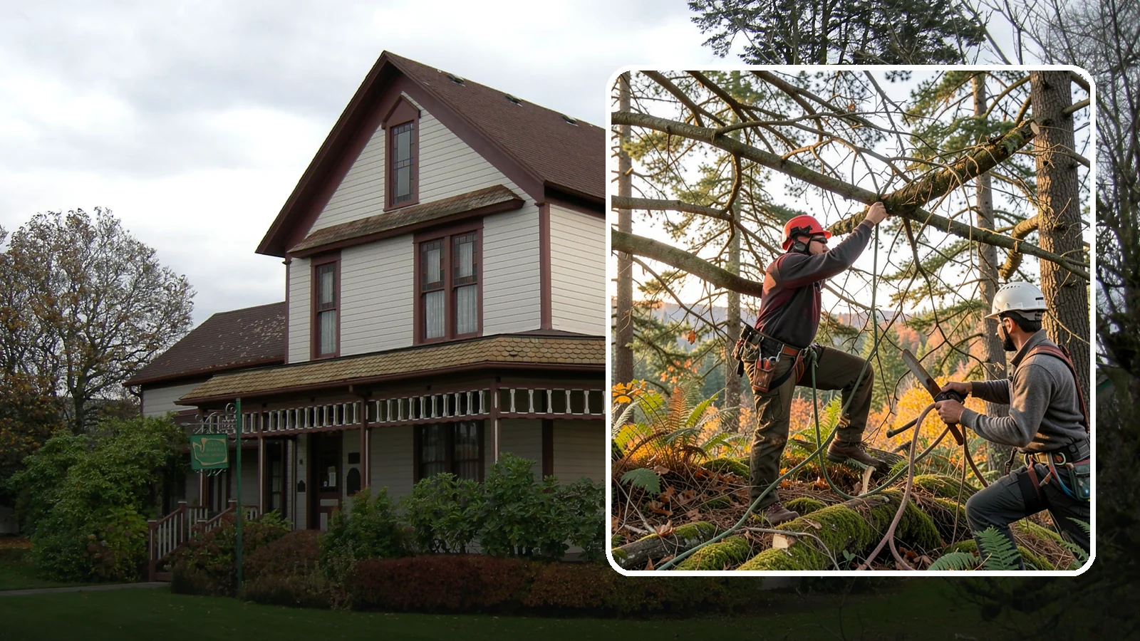 Crown thinning in Sumner, Pierce County, WA - The selective removal of live branches to reduce crown density.