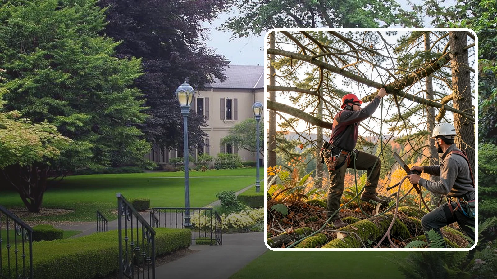 Crown thinning in Woodinville, King County, WA - The selective removal of live branches to reduce crown density.