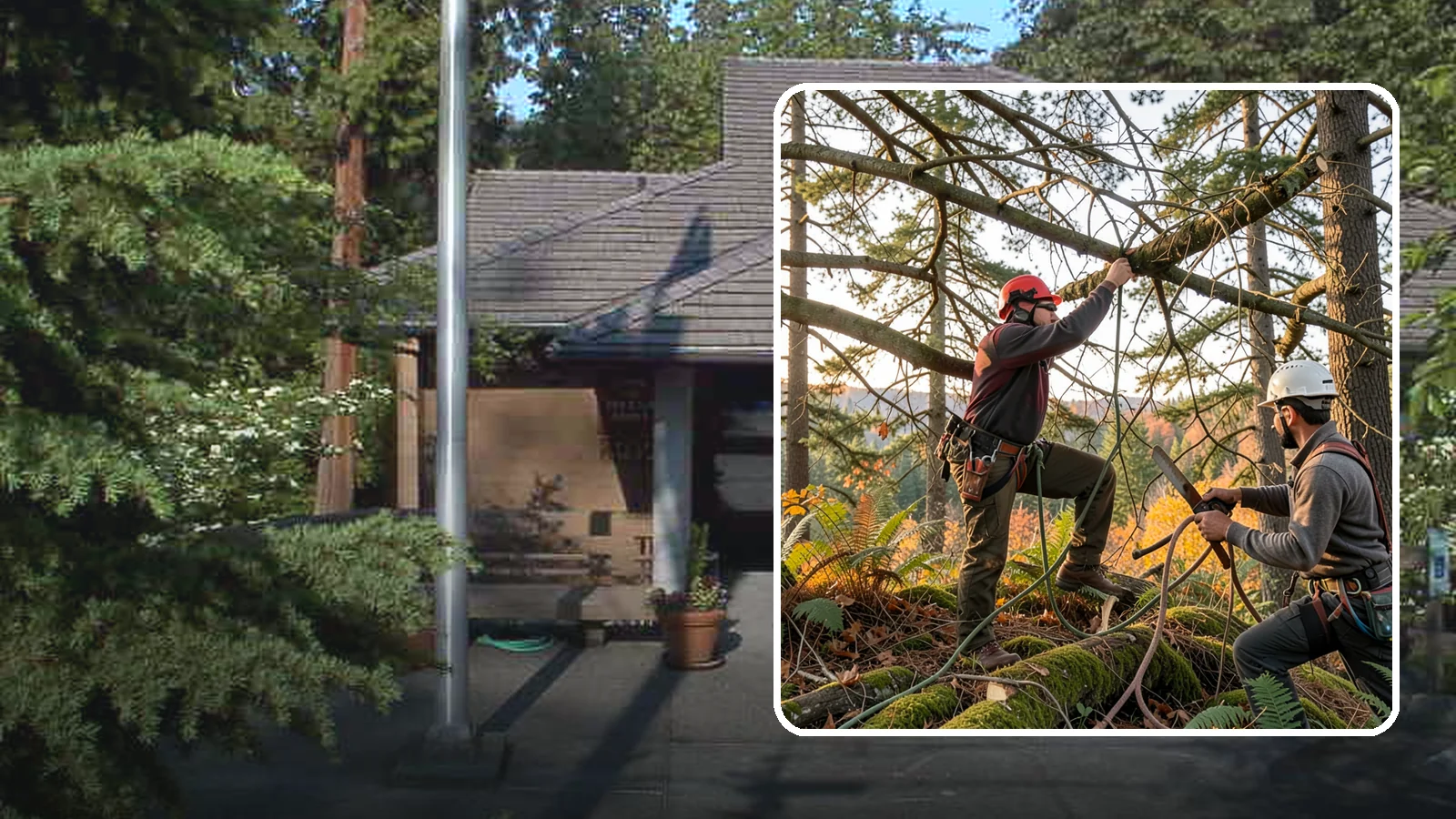 Crown thinning in Yarrow Point, King County, WA - The selective removal of live branches to reduce crown density.