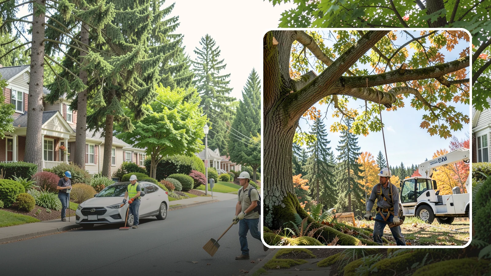 Deadwood removal in Beaux Arts Village, King County, WA - The removal of dead branches from the canopy.
