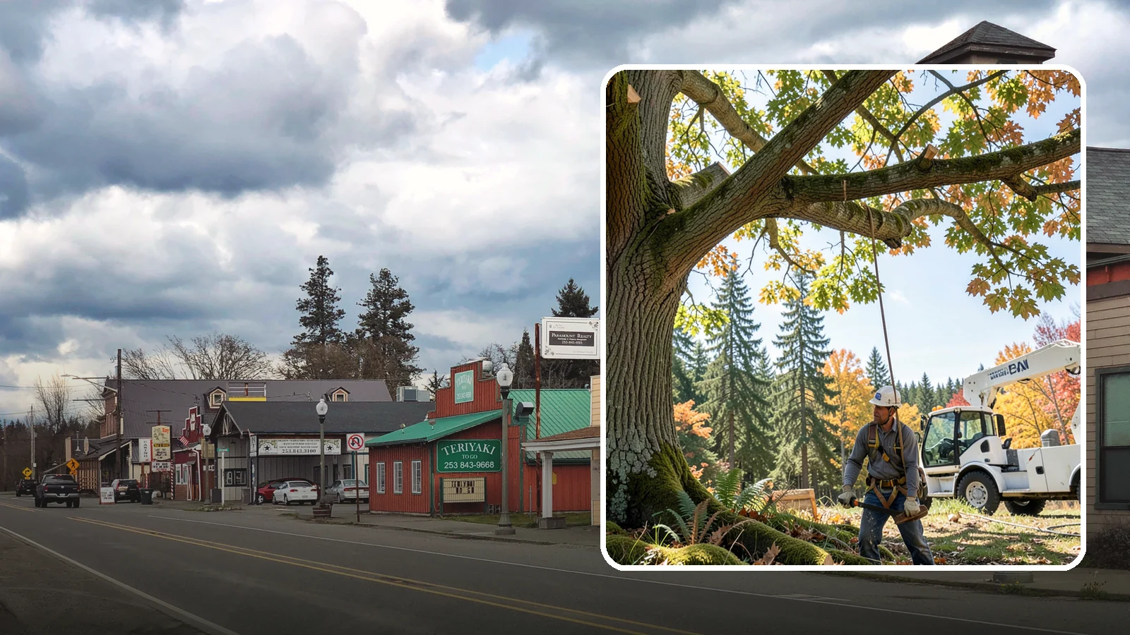 Deadwood removal in Roy, Pierce County, WA - The removal of dead branches from the canopy.