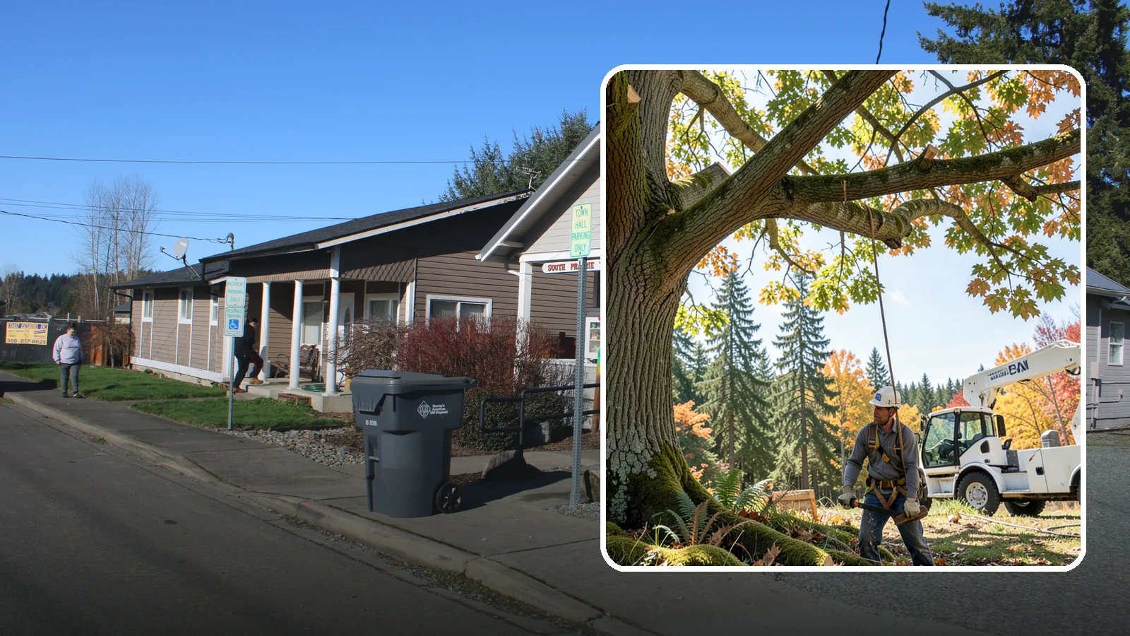 Deadwood removal in South Prairie, Pierce County, WA - The removal of dead branches from the canopy.