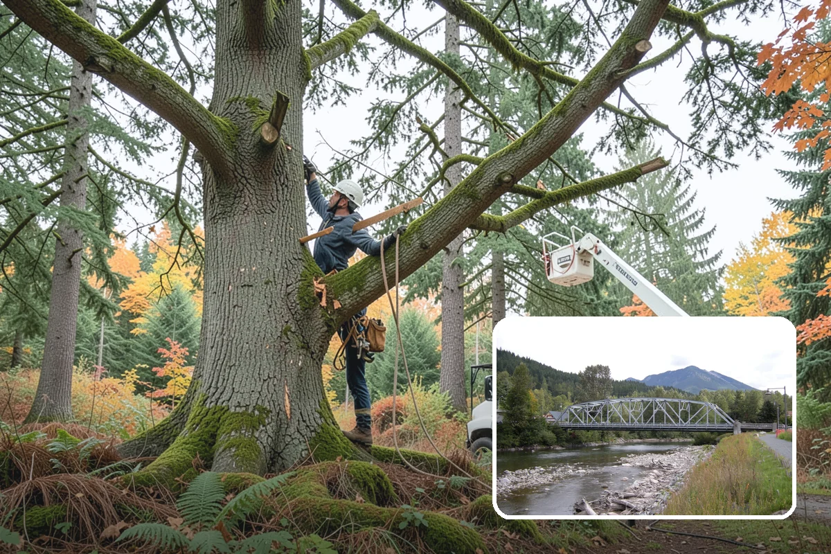 Debris Cleanup in Skykomish, King County, WA - Turns removed wood and debris into usable products