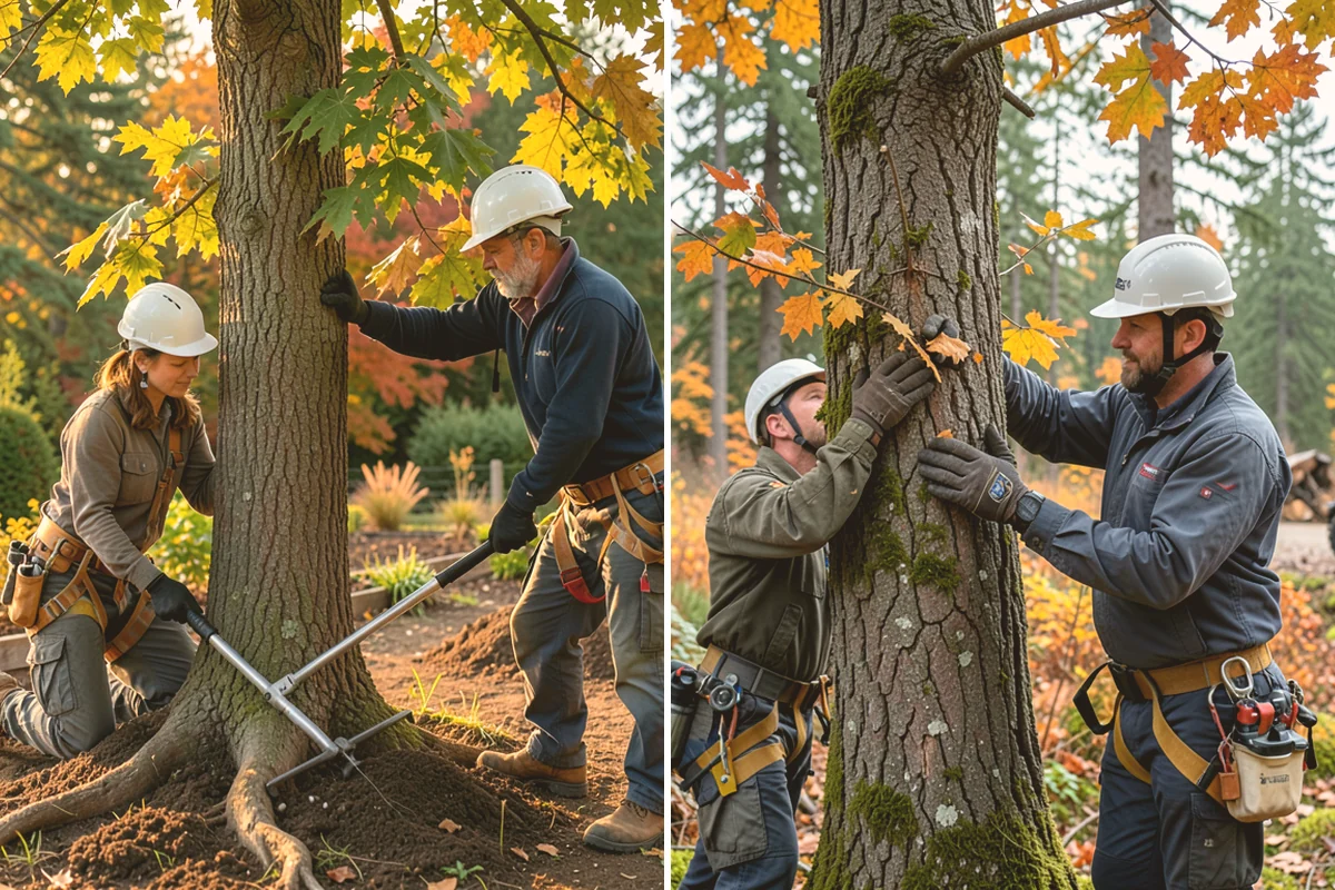 Deep root fertilization in Kent, King County, WA - Inspect the tree and its site