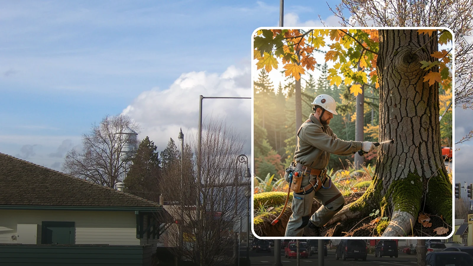 Deep root fertilization in Marysville, Snohomish County, WA - The injection of nutrients into the root zone.