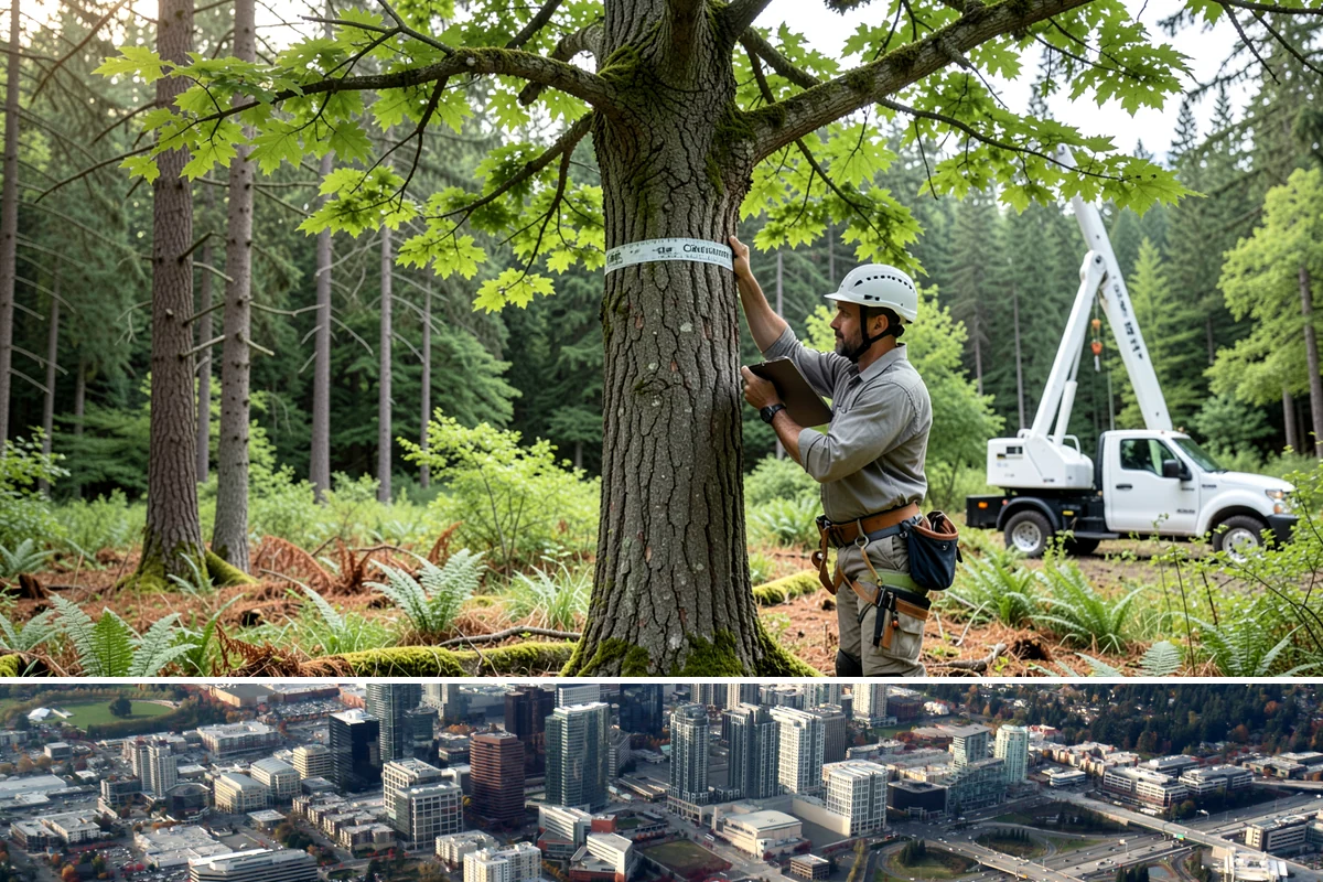 Diseased tree removal in Bellevue, King County, WA - Work can be performed year-round in the Puget Sound climate but requires extra caution during wet seasons due to slippery...