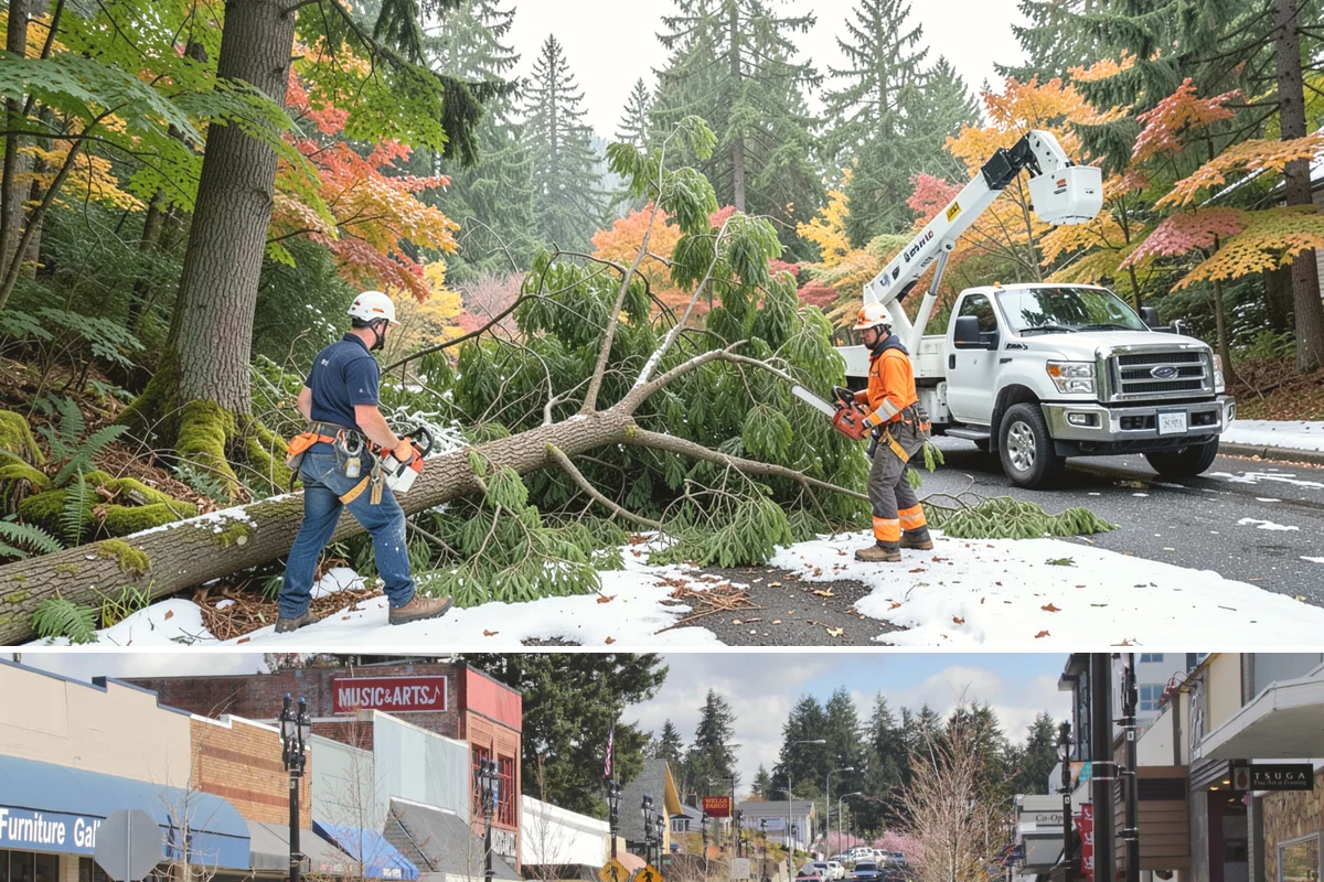 Diseased tree removal in Bothell, King County, WA - Work can be performed year-round in the Puget Sound climate but requires extra caution during wet seasons due to slippery...