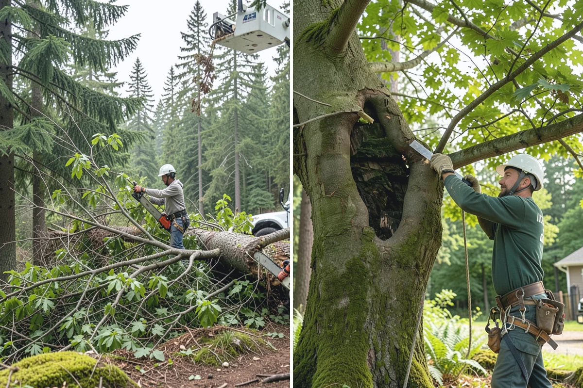 Diseased tree removal in Coupeville, Island County, WA - On-site assessment and hazard evaluation