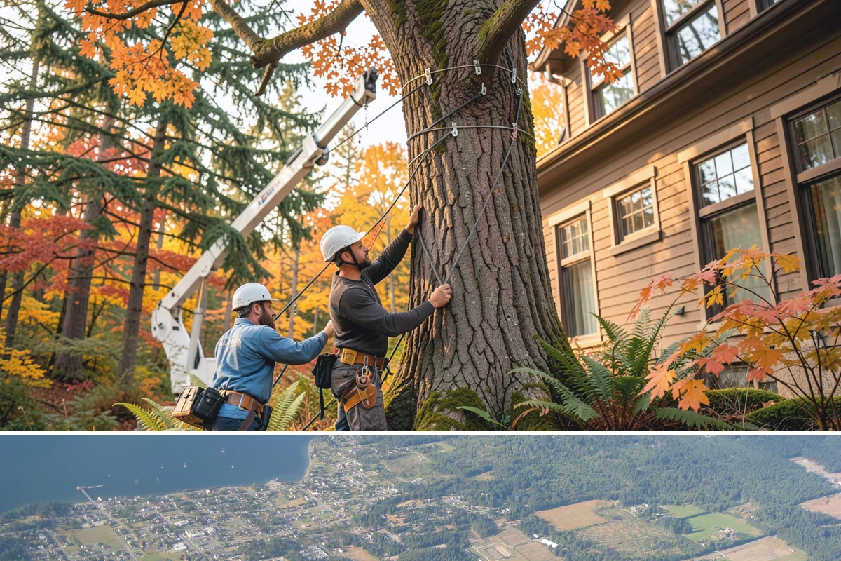 Diseased tree removal in Coupeville, Island County, WA - Work can be performed year-round in the Puget Sound climate but requires extra caution during wet seasons due to slippery...