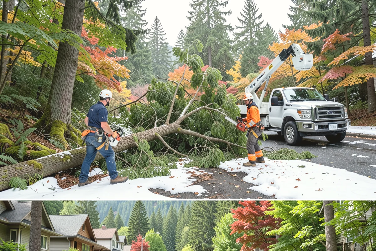 Diseased tree removal in Darrington, Snohomish County, WA - Work can be performed year-round in the Puget Sound climate but requires extra caution during wet seasons due to slippery...
