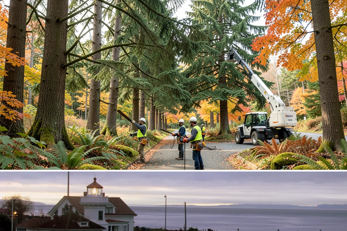 Diseased tree removal in Mukilteo, Snohomish County, WA - Work can be performed year-round in the Puget Sound climate but requires extra caution during wet seasons due to slippery...