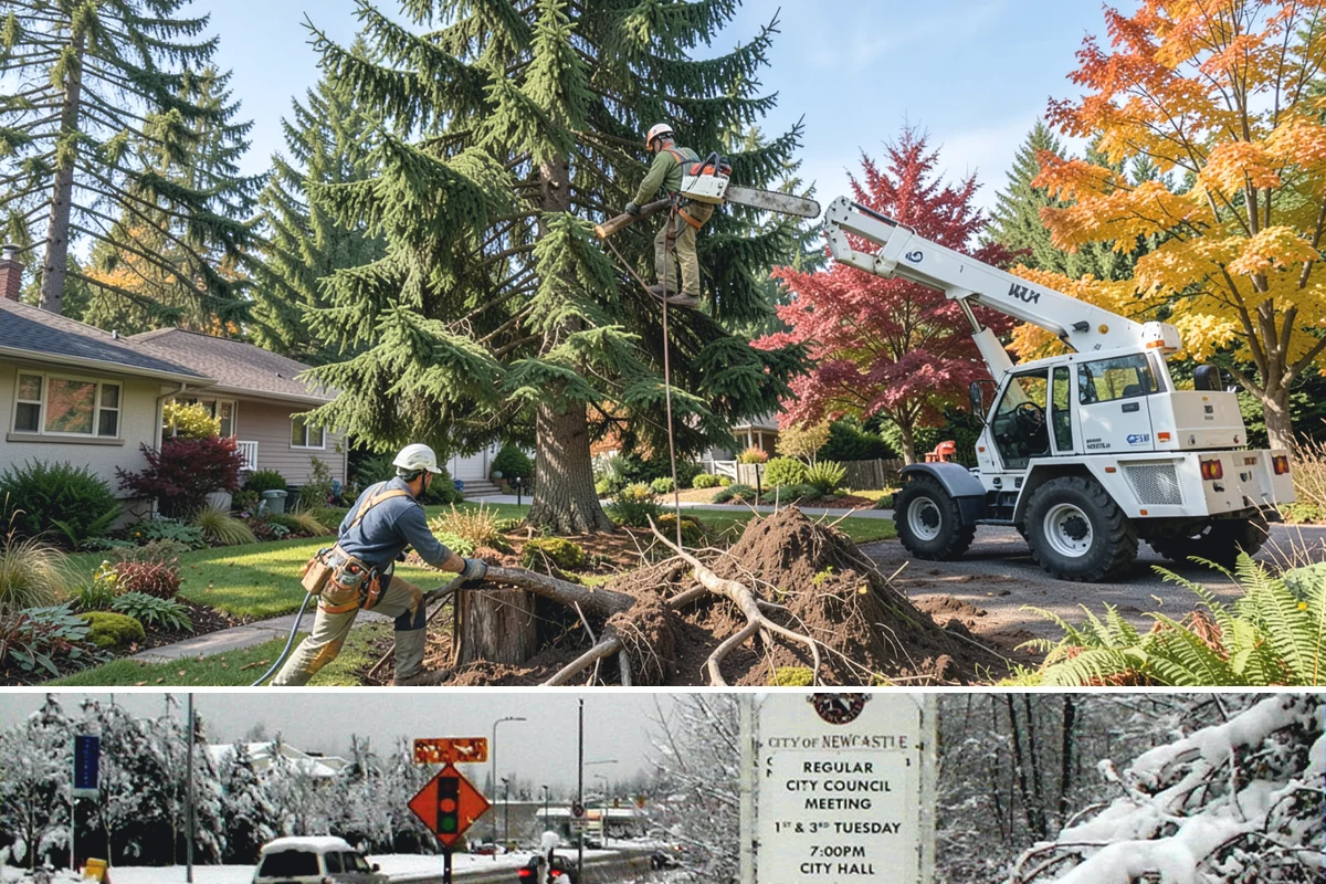 Diseased tree removal in Newcastle, King County, WA - Work can be performed year-round in the Puget Sound climate but requires extra caution during wet seasons due to slippery...