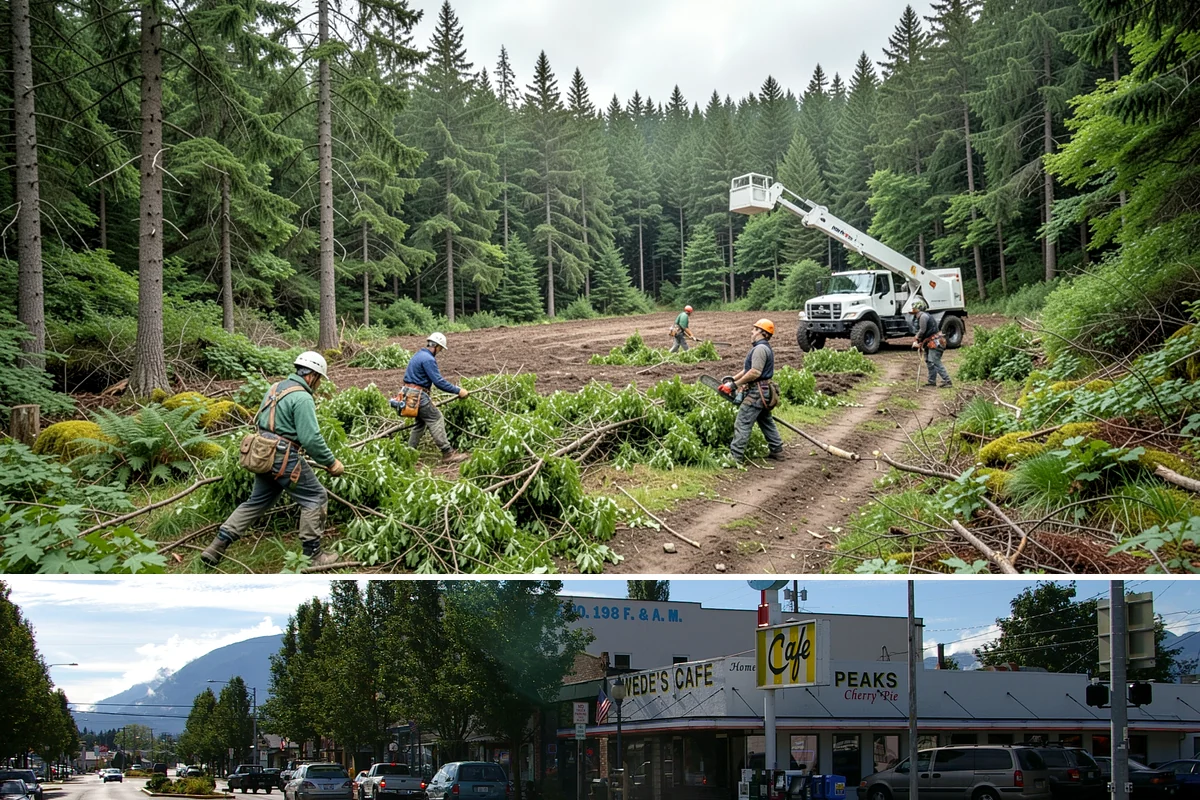Diseased tree removal in North Bend, King County, WA - Work can be performed year-round in the Puget Sound climate but requires extra caution during wet seasons due to slippery...
