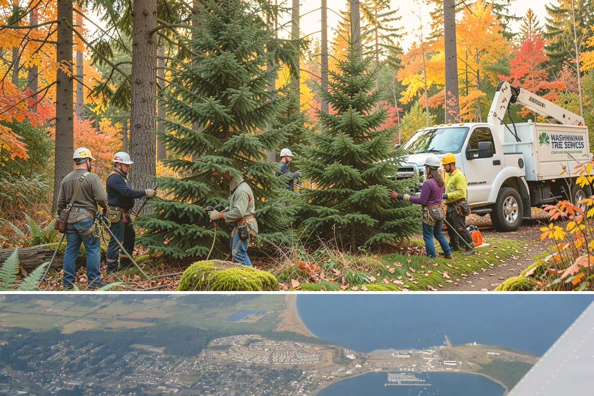 Diseased tree removal in Oak Harbor, Island County, WA - Work can be performed year-round in the Puget Sound climate but requires extra caution during wet seasons due to slippery...