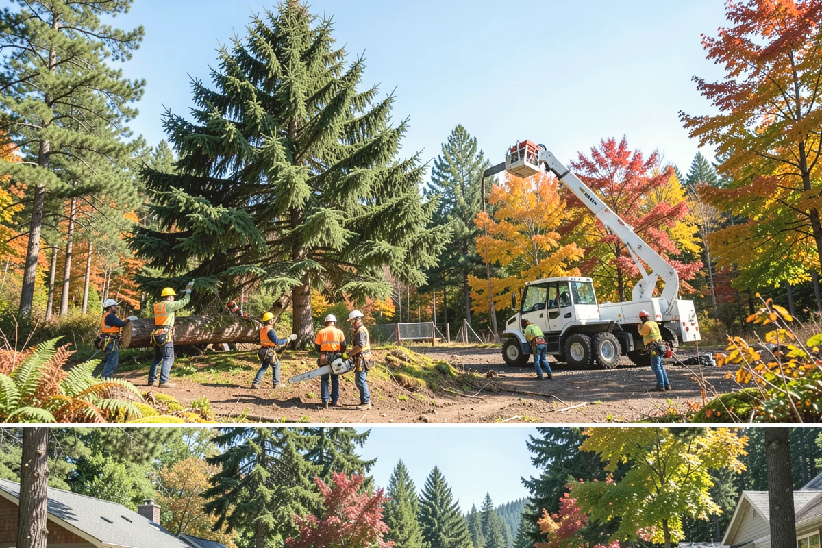 Diseased tree removal in Orting, Pierce County, WA - Work can be performed year-round in the Puget Sound climate but requires extra caution during wet seasons due to slippery...