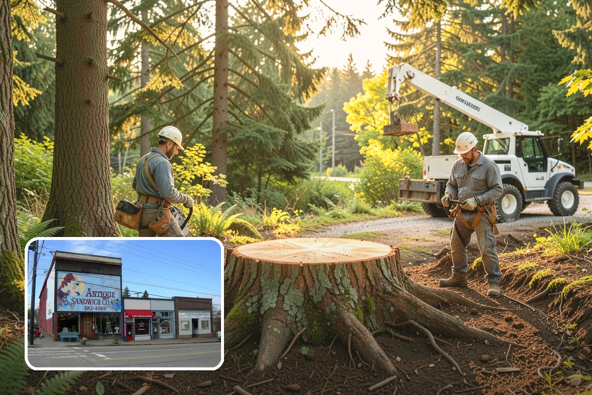 Diseased tree removal in Ruston, Pierce County, WA - Removes safety hazards and reduces liability