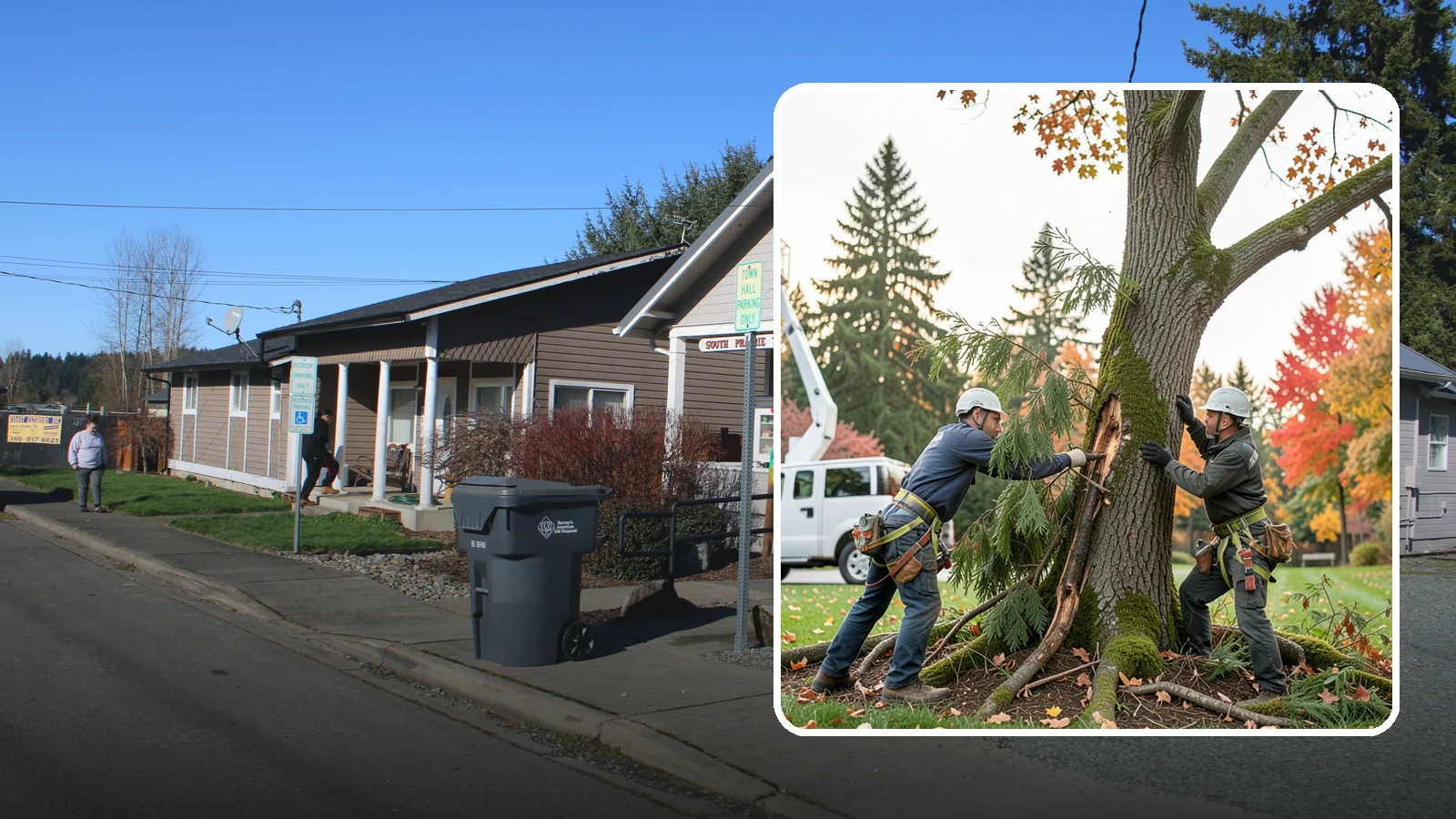 Diseased tree removal in South Prairie, Pierce County, WA - The removal of trees affected by disease beyond recovery.