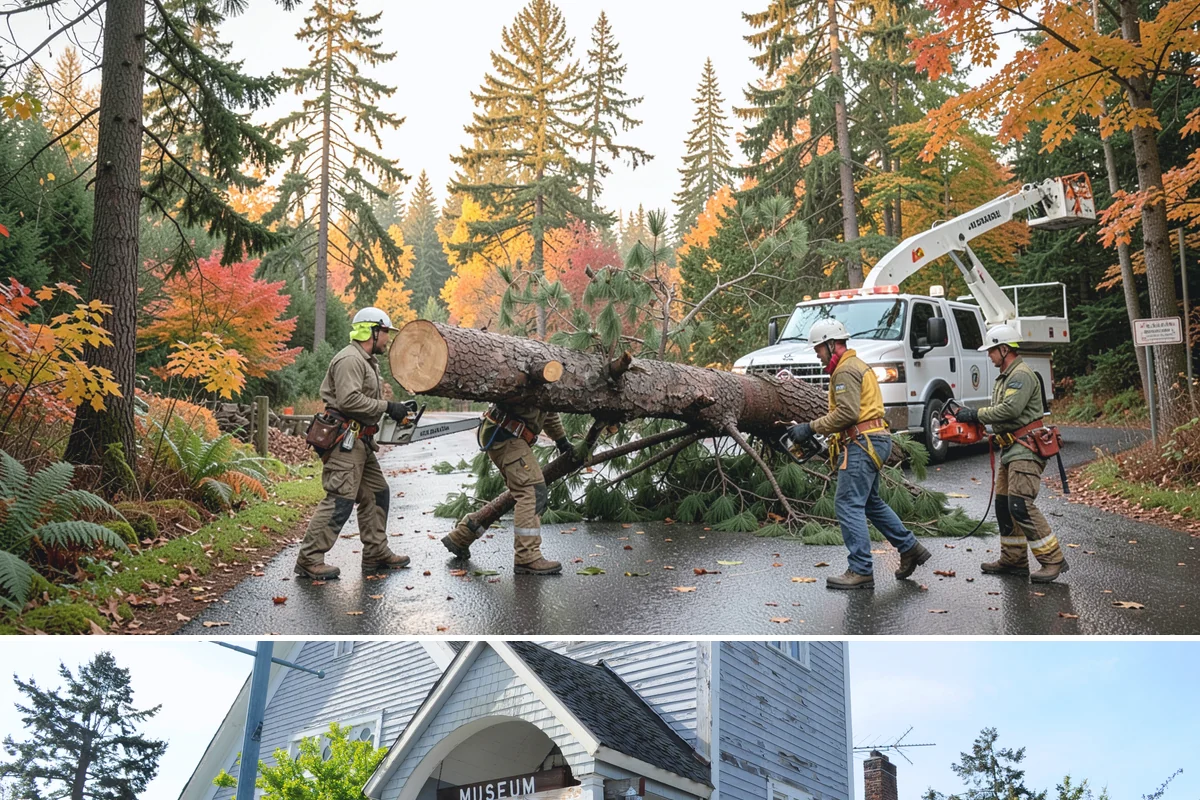 Diseased tree removal in Steilacoom, Pierce County, WA - Work can be performed year-round in the Puget Sound climate but requires extra caution during wet seasons due to slippery...