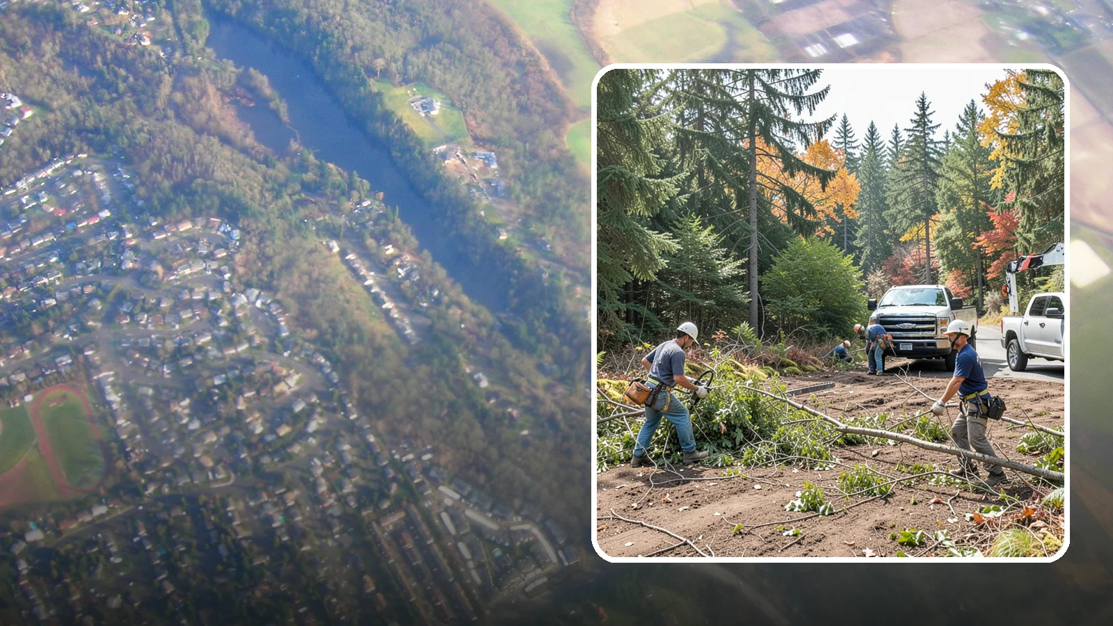 Driveway clearance pruning in Algona, King County, WA - Pruning to provide vertical and side clearance over driveways.