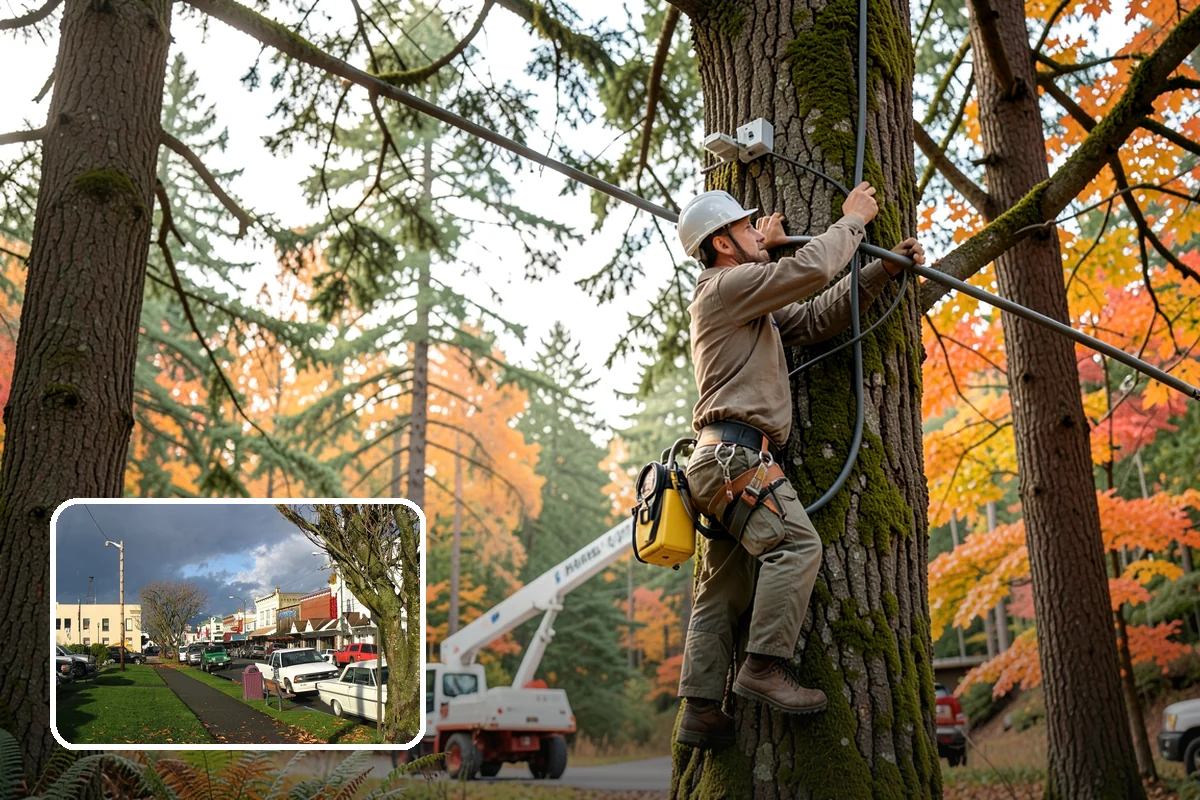 Driveway clearance pruning in Arlington, Snohomish County, WA - Improves tree structure, health, and appearance