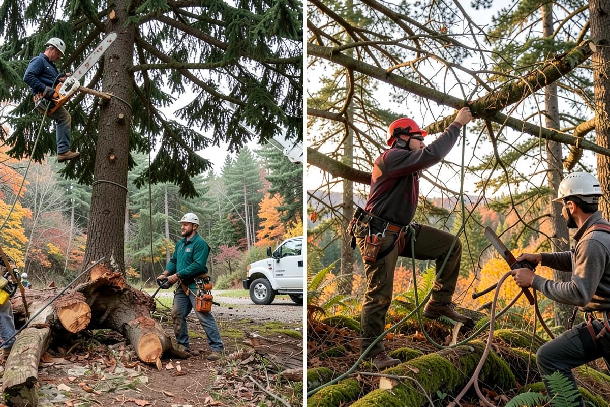 Driveway clearance pruning in Arlington, Snohomish County, WA - Assess canopy condition and pruning objectives