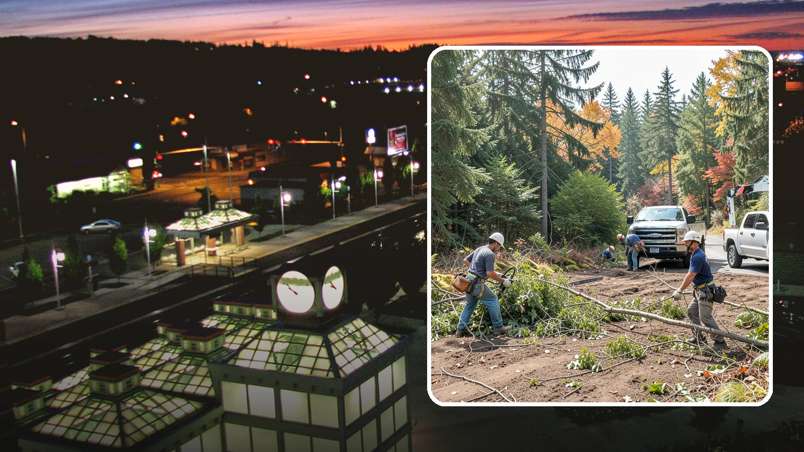 Driveway clearance pruning in Auburn, King County, WA - Pruning to provide vertical and side clearance over driveways.