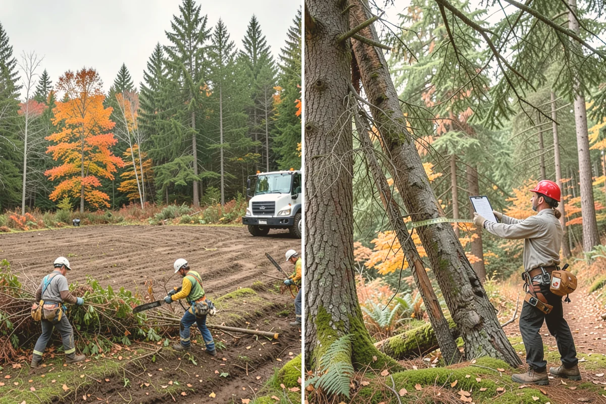Driveway clearance pruning in Bellevue, King County, WA - Assess canopy condition and pruning objectives