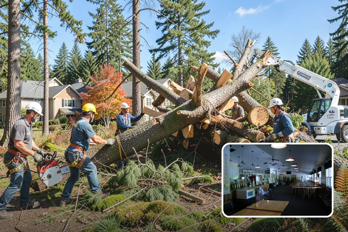 Driveway clearance pruning in Black Diamond, King County, WA - Improves tree structure, health, and appearance