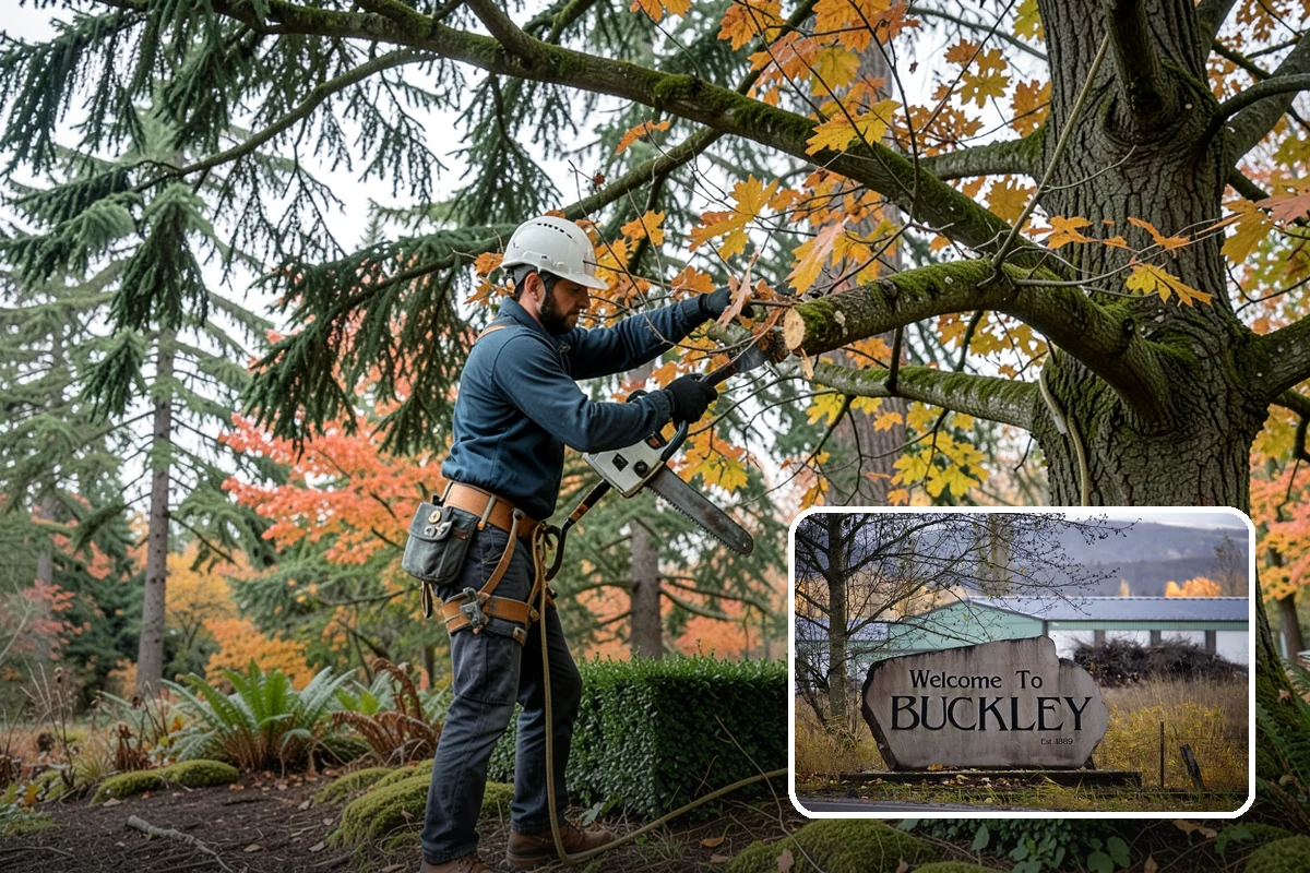 Driveway clearance pruning in Buckley, Pierce County, WA - Improves tree structure, health, and appearance