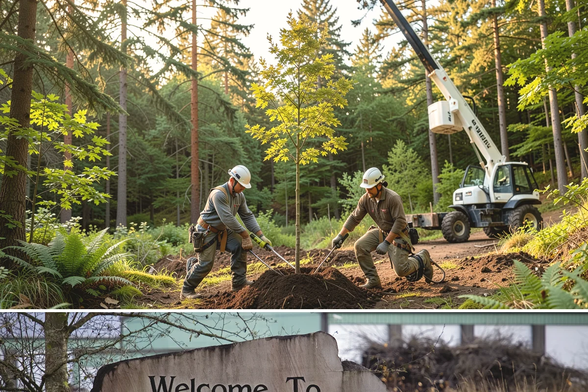Driveway clearance pruning in Buckley, Pierce County, WA - Work follows recognized arboricultural standards matched to the specific season required for each tree species in the Puget Sound...