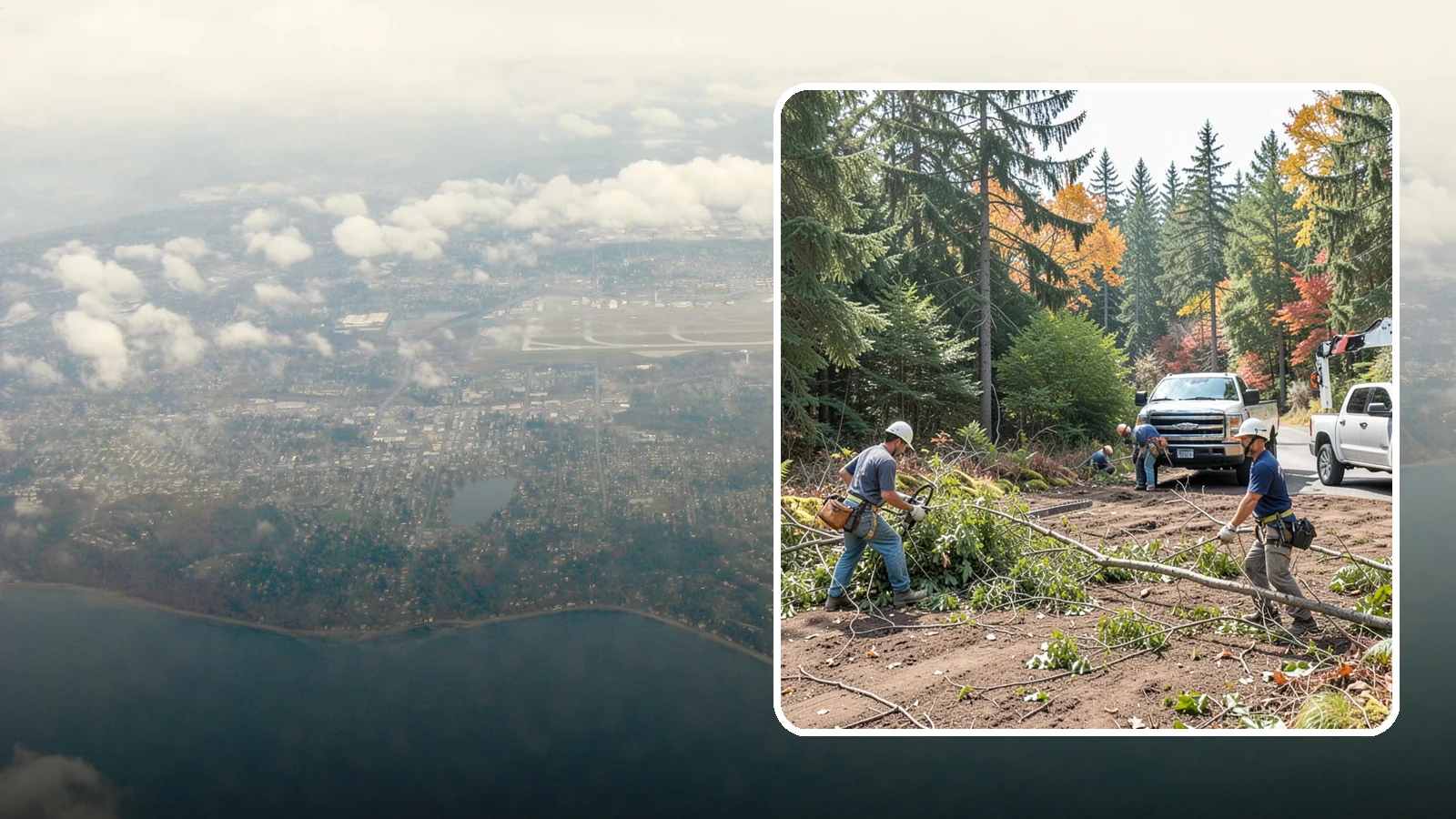Driveway clearance pruning in Burien, King County, WA - Pruning to provide vertical and side clearance over driveways.