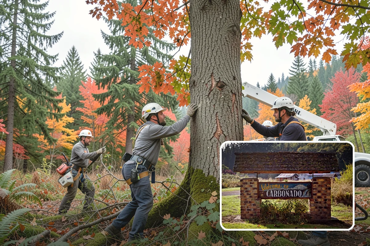 Driveway clearance pruning in Carbonado, Pierce County, WA - Improves tree structure, health, and appearance